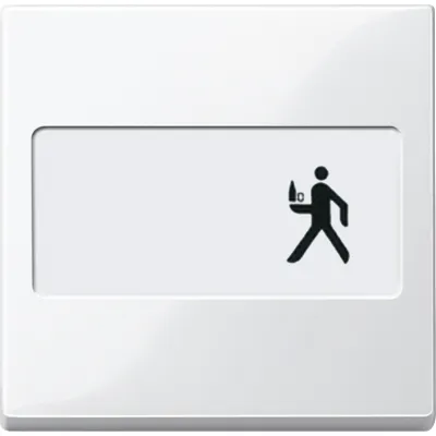 Merten Wippe mit Schriftfeld 432319 | System M Schalter/Taster Abdeckung | Thermoplast glänzend | polarweiß