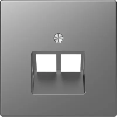 Merten Zentralplatte MEG4522-6036 | UAE/IAE Abdeckung 2-fach | System Design | Edelstahl matt | Thermoplast | Unterputz