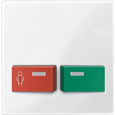 Merten Zentralplatte 451419 | Ruf-/Abstelltaster System M | Thermoplast brillant | polarweiß glänzend | RAL 9010