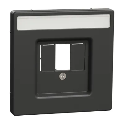 Merten Zentralplatte MEG4250-6034 anthrazit | Abdeckung Kommunikation | rechteckig | Beschriftungsfeld | Unterputz