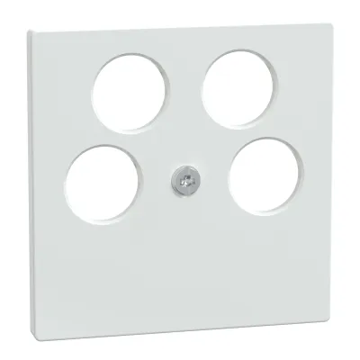 Merten Zentralplatte 296525 | 4fach Antennendose | System M | antibakteriell | weiß glänzend | Unterputz