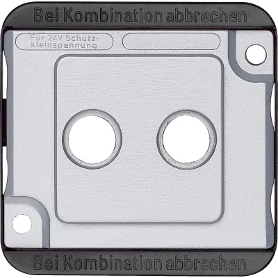 Merten Zentralplatte 294660 | Antennensteckdose Koaxial passend DIN 45330 | Aluminium Metall | Unterputz | matt silber