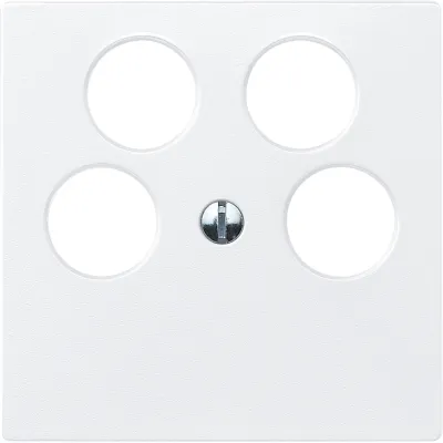 Merten Zentralplatte 295319 | Antennendose 4fach für Ankaro/Astro | System M | Unterputz | Thermoplast matt | polarweiß