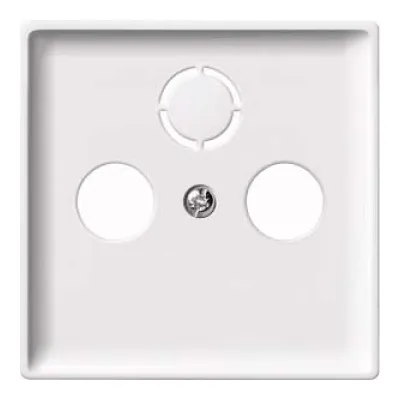 Merten Zentralplatte 294119 | Antennendose Sat TV Radio | 3fach ausbrechbar | Unterputz | polarweiß