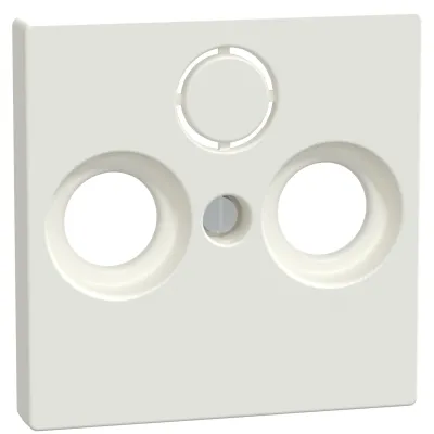 Merten Zentralplatte 296719 für Antennendose | System M | Sat-TV-Radio Abdeckung | polarweiß glänzend | Thermoplast