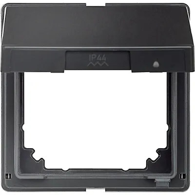 Merten Zwischenring mit Klappdeckel 516514 | Aquadesign | IP44 | Unterputz | Kunststoff Thermoplast | glänzend anthrazit