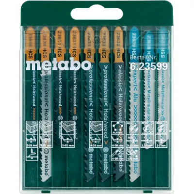 Metabo Stichsägeblätter Set 10-tlg. | 623599000 | für Holz, Metall, Kunststoff | passend für Bosch, Makita, DeWalt