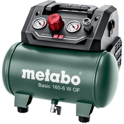 Metabo Druckluftkompressor BASIC 160-6 W OF 601501000 | 6 Liter | 8 bar | ölfrei | kompakt | 0,9 kW