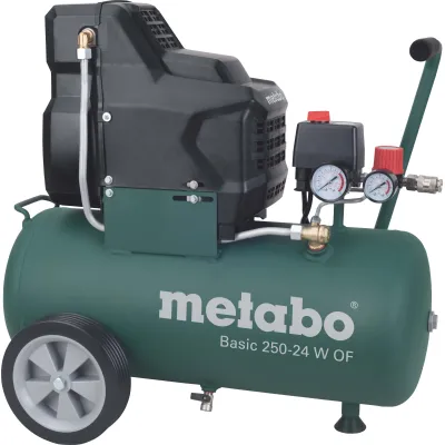 Metabo Kompressor Basic 250-24 W OF 601532000 | ölfrei | 24 l Kessel | 1,5 kW | 220 l/min | 8 bar | mobil | Metall