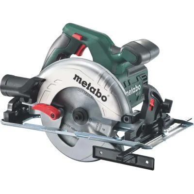 Metabo Handkreissäge KS 55 60085500 | 1200W | 160 mm Sägeblatt | 55 mm Schnitttiefe | 4 kg leicht | Softgrip | Baustelle