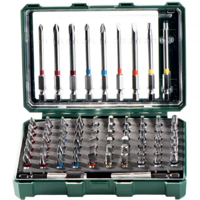 Metabo Bit-Box 71-teilig 626704000 | Bit-Set S2-Stahl | Phillips, Pozidriv, Schlitz, Torx, Hex | magnetischer Bithalter