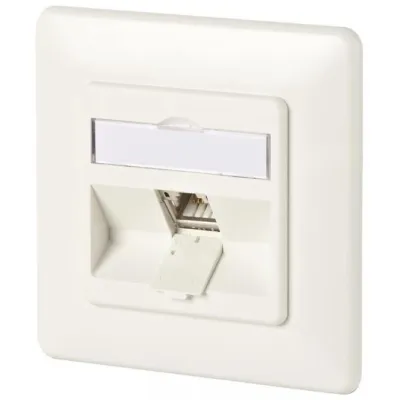 METZ CONNECT Anschlussdose Unterputz 130B11D11002-E | Cat6A RJ45 1 Port | geschirmt | IDC Schneidklemme | RAL 9010 weiß