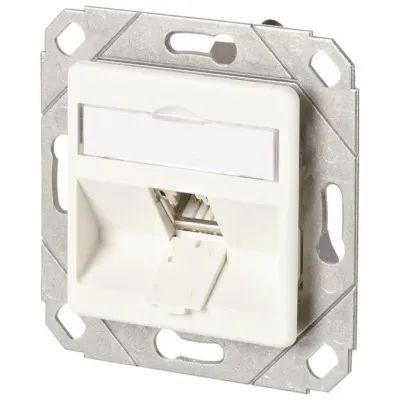 METZ CONNECT Anschlussdose 130B11D11102-E | RJ45 Cat6A 1-Port | Unterputz Kanaleinbau | geschirmt | reinweiß RAL9010