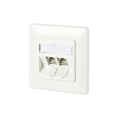 METZ CONNECT Anschlussdose 130B11D21002-E | Cat6A 2x RJ45 | Unterputz | geschirmt | PoE bis 90W | RAL9010 weiß