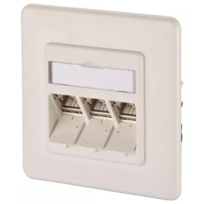 METZ CONNECT Anschlussdose Unterputz 130B12D31002-E | Cat6A 3x RJ45 | GHMT zertifiziert | PoE+ | schräge Auslassrichtung