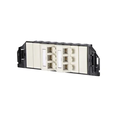 METZ CONNECT Anschlussdose 130B11S60301-E | Cat6A RJ45 Unterflureinheit 6 Port | geschirmt | Bodentank GB3 | perlweiß