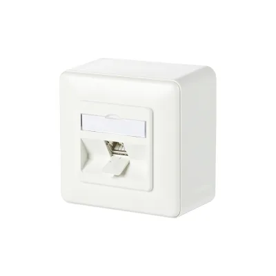 METZ CONNECT Anschlussdose RJ45 Cat6A 130B11D10002-E | 1 Port | Aufputz | geschirmt | PoE 90W | schräg | RAL9010