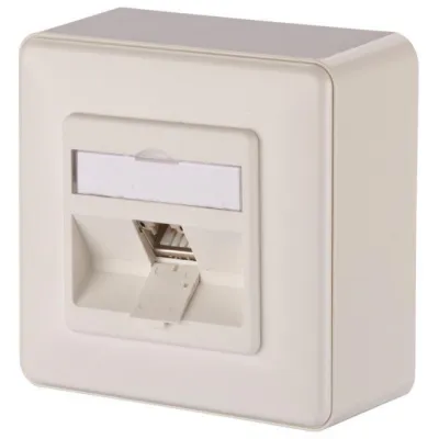 METZ CONNECT Anschlussdose 130B12D10002-E | Cat6A RJ45 1 Port 270° | AP Aufputz | geschirmt | RAL9010 weiß