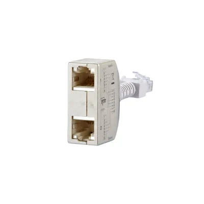 METZ CONNECT Cable Sharing Adapter Set 130548-01-E | RJ45 ISDN/Telefon | geschirmt | Cat 5E | Paarbetrieb | silber