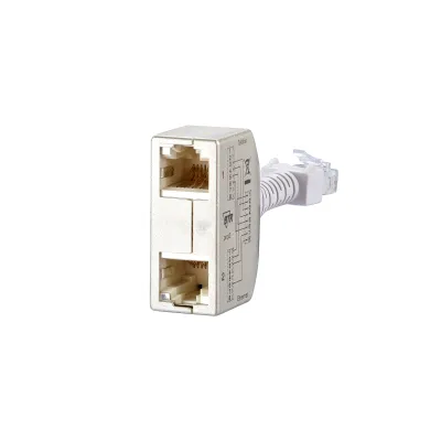 METZ CONNECT Cable Sharing Adapter Set 130548-02-E | Ethernet ISDN Telefon | RJ45 Cat 5E | geschirmt | silber | 2 Stück