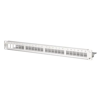 METZ CONNECT Modulträger 130A21-00-E | 19 Zoll 1HE Patchpanel | Keystone 24 Port | Edelstahl | geschirmt | leer