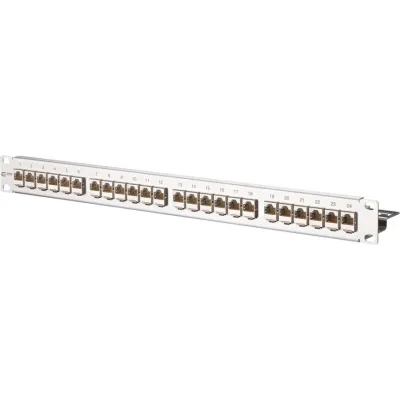 Metz Connect Patchpanel TN EDATmod-MP24-Edst | 24-Port RJ45 Cat.6A geschirmt | 1HE 19 Zoll | Edelstahl