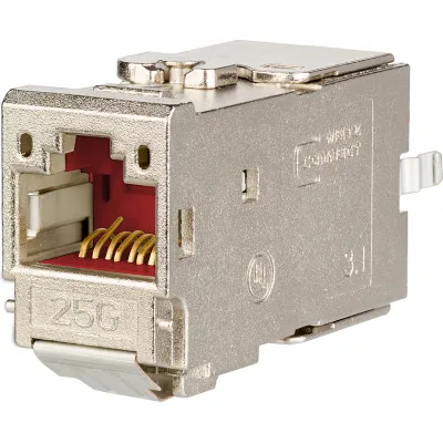 METZ CONNECT Modular-Buchse 130B11-25-E | RJ45 Cat6A Keystone | 25GBASE-T | GHMT zertifiziert | geschirmt | werkzeuglos