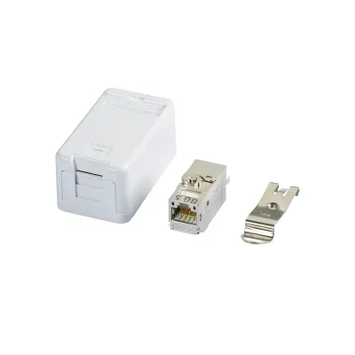 METZ CONNECT Anschlussbox APZ 1 Port 130B21D1APL-E | Cat.6A Keystone Modul | Hutschiene TH35 | Weiß RAL9010 | Kunststoff