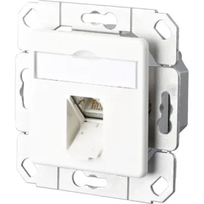 METZ CONNECT Anschlussdose C6A Upk | RJ45 Cat.6A Netzwerkdose | 1 Port | geschirmt | LSA | PoE | Unterputz | RAL 9010