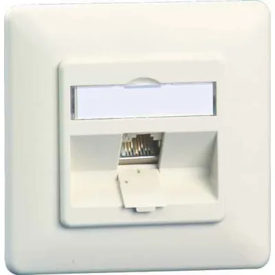 METZ CONNECT Anschlussdose UP TN C6Amod-1UP-270rw | RJ45 Cat 6A | 1 Port | geschirmt | schräger Auslass | IDC | reinweiß