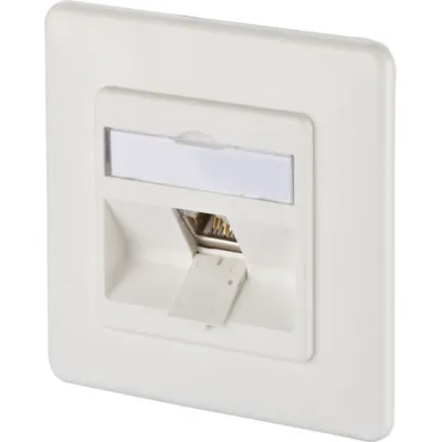 Metz Connect Anschlussdose TN E-DATmod-1UP-rws Cat.6A 1x RJ45 | Unterputz | IDC-Schneidklemme | EMV-sicher | reinweiß