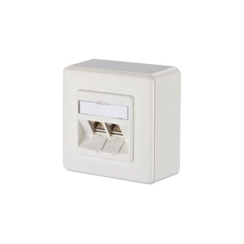 Bild: METZ CONN. Anschlussdose, Cat.6A 2xRJ45, TN E-DATmod-2AP-rws