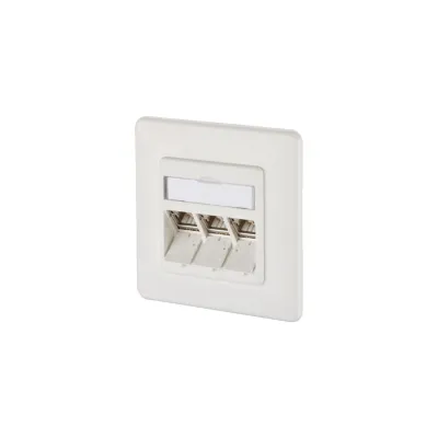 METZ Connect Anschlussdose TN E-DATmod-3UP-rws | Cat.6A | 3x RJ45 | Unterputz/Kanaleinbau | geschirmt | IDC | RAL 9010