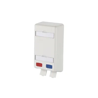 METZ CONNECT Anschlussdose Aufputz 1309150102-E | RJ45 Modulgehäuse 2 Port | flach | Farbcodiert | reinweiß