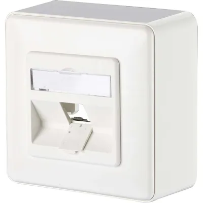 METZ CONNECT Modul Anschlussdose 1309140002-E | Aufputz | 1 Port | RJ45 8(8) | Staubschutz | reinweiß RAL 9010