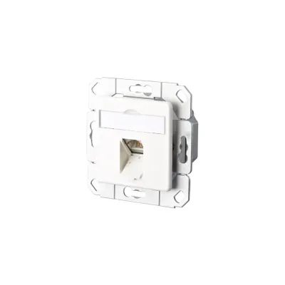 Metz Connect Anschlussdose Kat.6 TN E-DATC6-1Upk-rws | 1x RJ45 LSA | geschirmt | Unterputz | Staubschutz | RAL 9010
