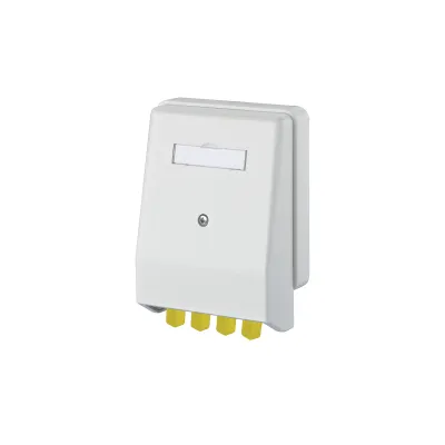 METZ CONNECT LWL-Anschlussdose 1501123102-E | 2x ST Kupplungen | Aufputzmontage | Kabelzugentlastung | weiß RAL 9010