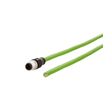 METZ CONNECT M12 Anschlussleitung 4-polig D-kodiert 10m | Cat5e Ethernet Patchkabel | IP67 | S/FTP | AWG22 | grün