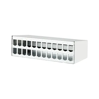 METZ CONNECT Modul Aufputzgehäuse 130861-2402-E | Patchpanel leer 24 Port | RJ Modular | Stahlblech | Wandmontage