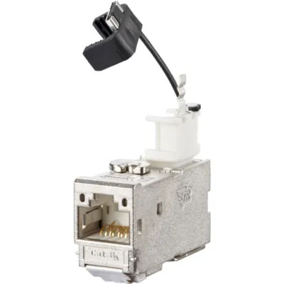 METZ CONNECT RJ45 Buchse C6Amodul 90 Jack 130B13-E-90 | Cat 6A geschirmt | IDC Schneidklemme | AWG 22-26 | für Rundkabel