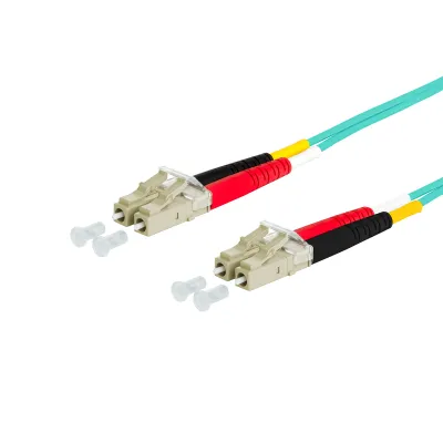 METZ CONNECT LWL Patchkabel 151J1JOJO10E | OM3 Multimode 50/125 | LC-Duplex/LC-Duplex | Duplex | 1m | halogenfrei | aqua