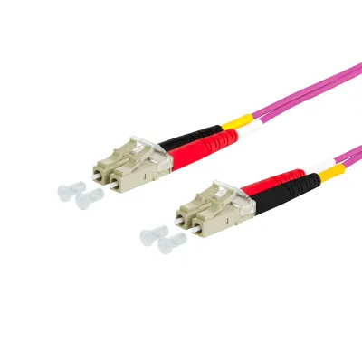 METZ CONNECT Patchkabel 151S1JOJOA0E | LWL Duplexkabel LC-Duplex/LC-Duplex | OM4 50/125 µm | 10m | halogenfrei | violett