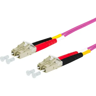 METZ CONNECT LWL Patchkabel 151S1JOJO10E | OM4 Multimode 50/125 Duplex | LC/LC | 1m | halogenfrei | violett