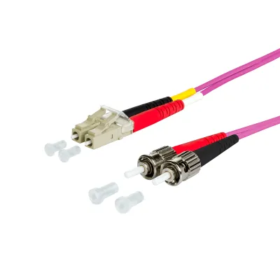 METZ CONNECT LWL-Patchkabel 151S1JOAO50E | Multimode OM4 Duplex LC-Duplex/ST | 50/125 µm | 5m | halogenfrei | violett
