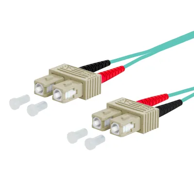 METZ CONNECT LWL-Patchkabel 151J1EOEO20E | OM3 50/125 Multimode Duplex | SC-Duplex/SC-Duplex | 2m | aqua