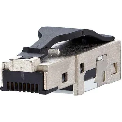 METZ CONNECT RJ45 Stecker 1401400812-E | Cat.6 Feldkonfektionierbar | geschirmt | IDC Schneidklemme | Industrie | Silber