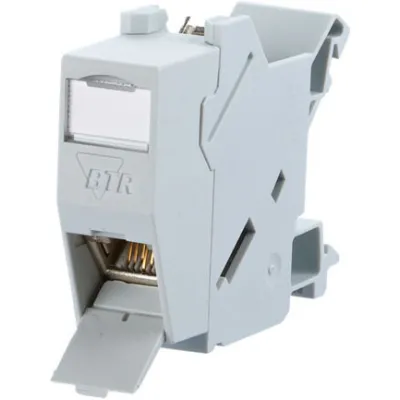 Metz Connect Hutschienenmodul TN E-DATmod-REG-lgr | 1x RJ45 Port | Cat.6 | DIN 42880 | TH35 | 500 MHz | PoE | grau