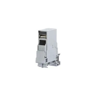 METZ CONNECT Hutschienenadapter 1401U06113KE | USB-A Kupplung 2.0 | TS35 Tragschiene | 1TE | Kunststoff | gerade