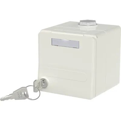 METZ CONNECT Modul-Aufputzgehäuse 2-fach | IP44 Spritzwasserschutz | abschließbar | Klappdeckel | RAL 9010 Weiß