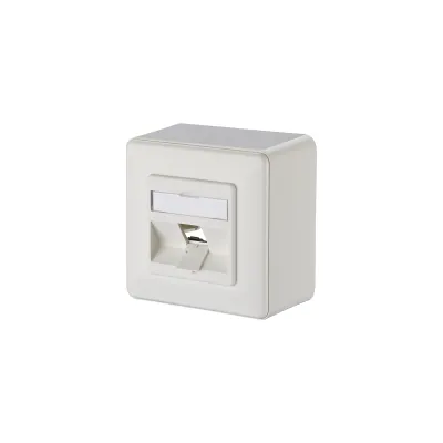 METZ CONNECT Keystone Anschlussdose 130B20D10002KE | 1 Port AP | schräger Auslass | Kanaleinbau | RAL 9010 weiß
